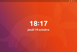 L'écran de verrouillage par défaut d'Ubuntu 17.10